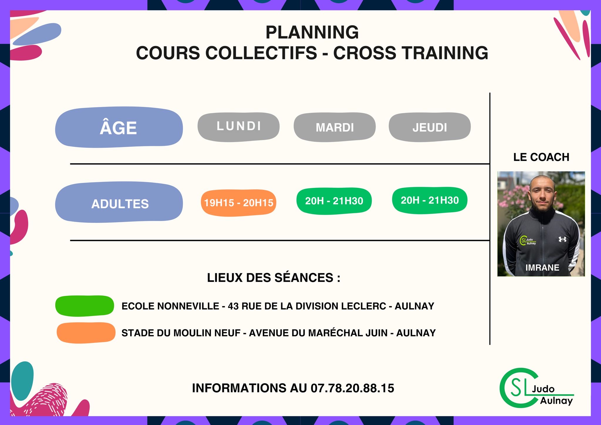 horaires cross training
